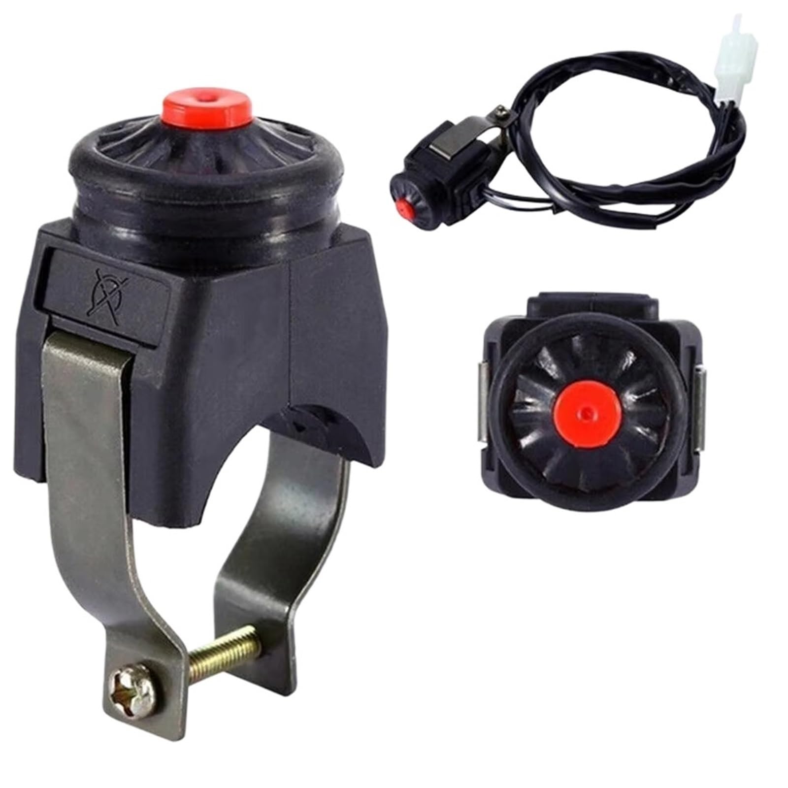 Interrupteur D'arrêt d'urgence pour Moto Bouton Poussoir pour Rouge Klaxon Démarreur Moto Tout-Terrain Double Sport pour Guidon De 22 Mm Interrupteur Démarrage Bouton de démarrage Moto(Yellow)