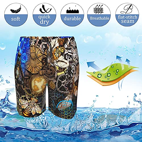 Mens Swim Trunks Vintage 80s 90s Summer Quick Dry Swim Shorts with Mesh Lining Funny Swimwear Bathing Suits3