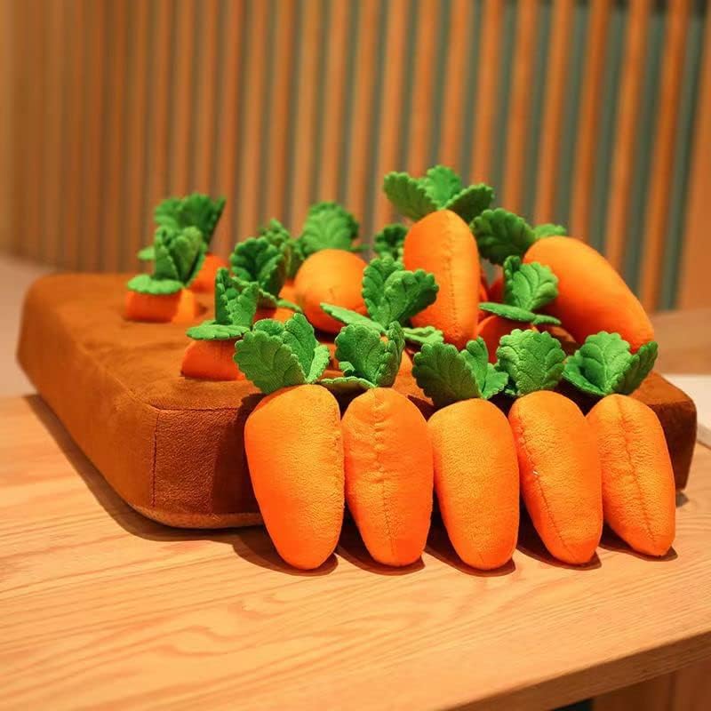 Carrot Snuffle Mat for Dogs, Interactive Dog Plush Puzzle Toys, 2 in 1 Non-Slip Nosework Feed Games, Pet Stress Relief with 12 Carrots - Image 4