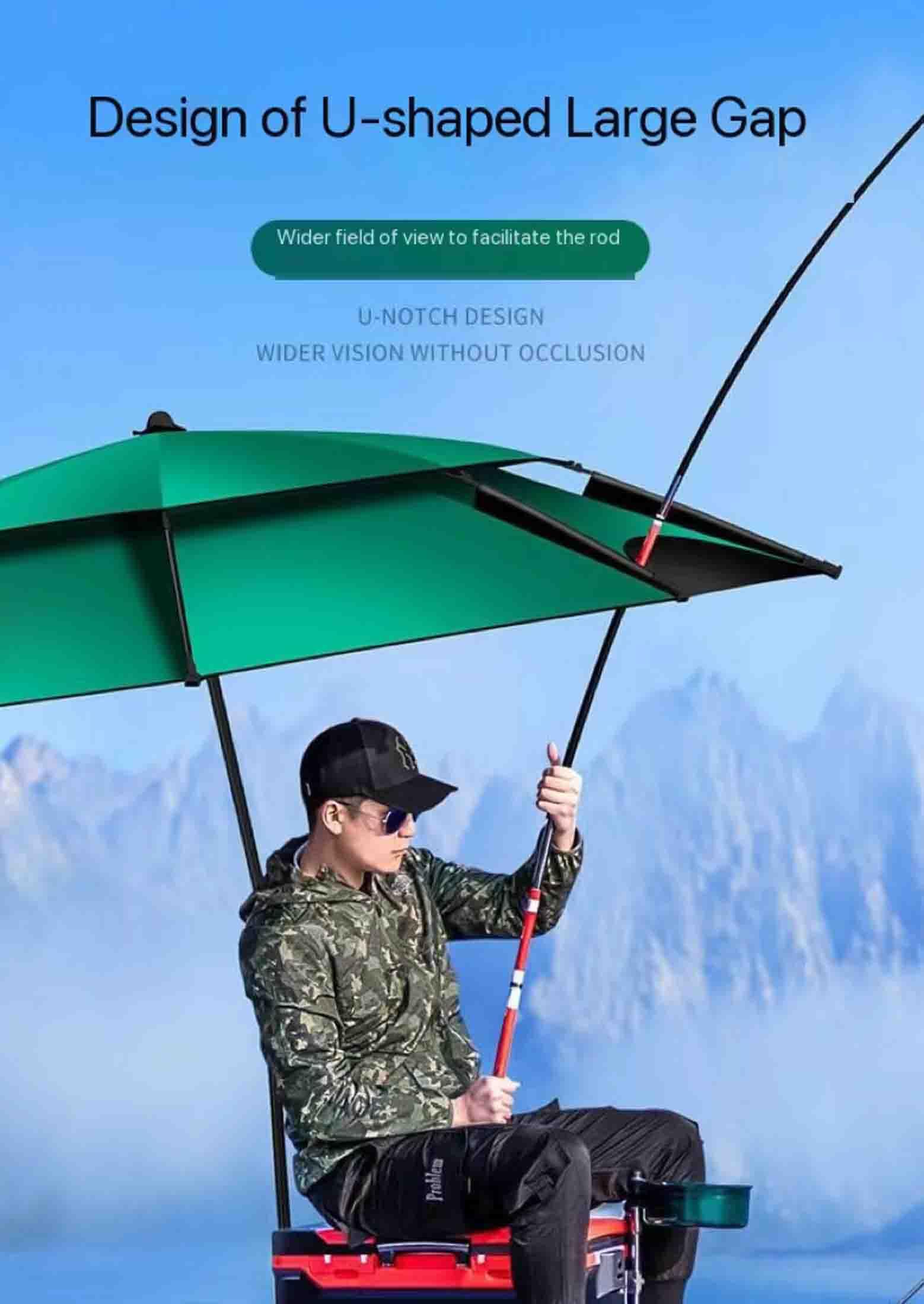 8ft zewnętrzna osłona przeciwsłoneczna Parasol plażowy Parasol wędkarski Parasol wędkarski 360° Uniwersalny obrotowy Składany parasol przeciwsłoneczny Ochrona przeciwsłoneczna (B 6.6 ft)