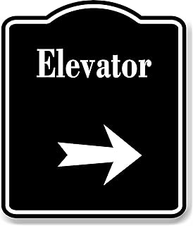Elevator_Right_Arrow_BLACK Aluminum Composite Sign, 8.5