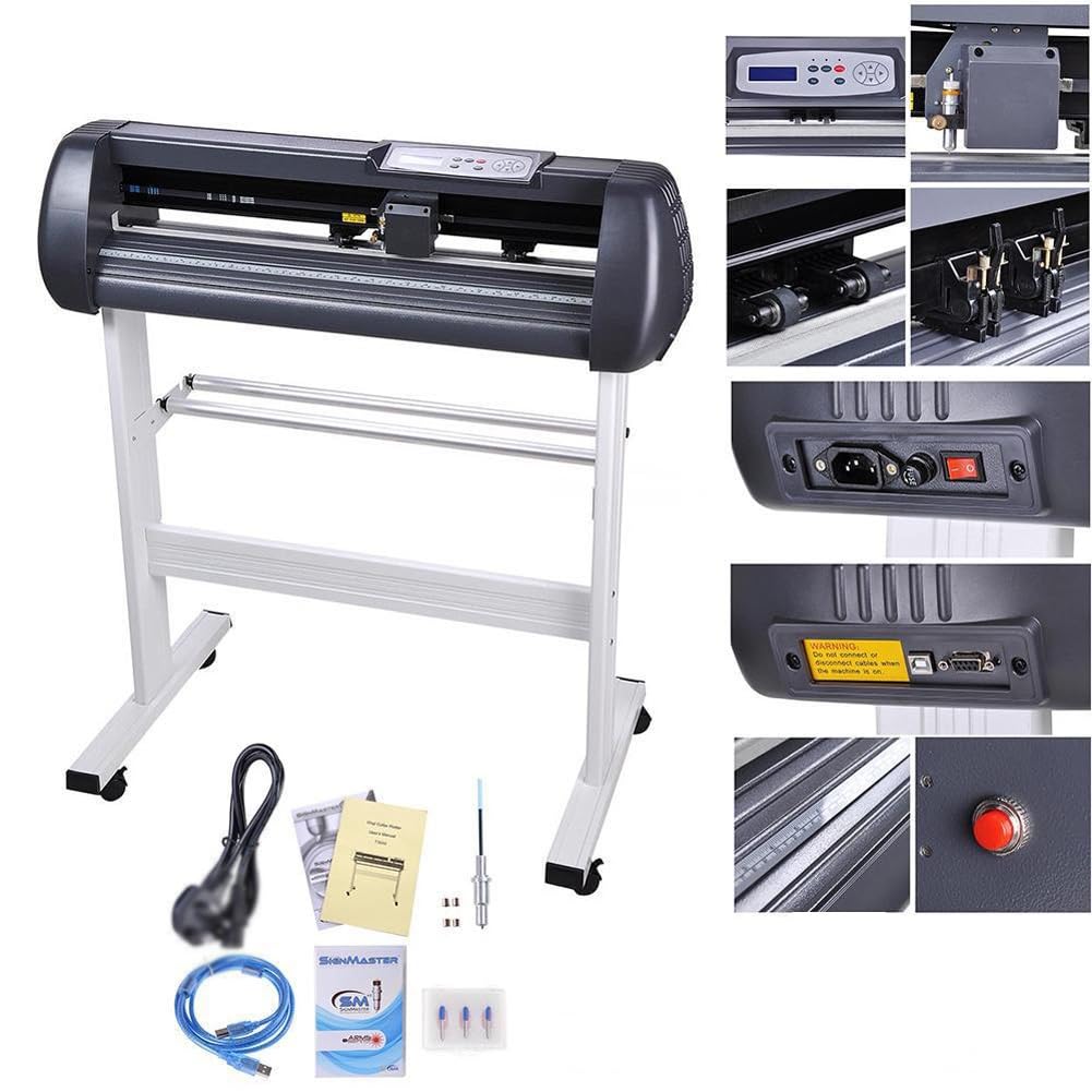 Maszyna do cięcia winylu do cięcia papieru, wyświetlacz LCD, półautomatyczna konstrukcja, regulowana prędkość 10-800 mm/s zastosowanie biurowe, wszechstronne zastosowania