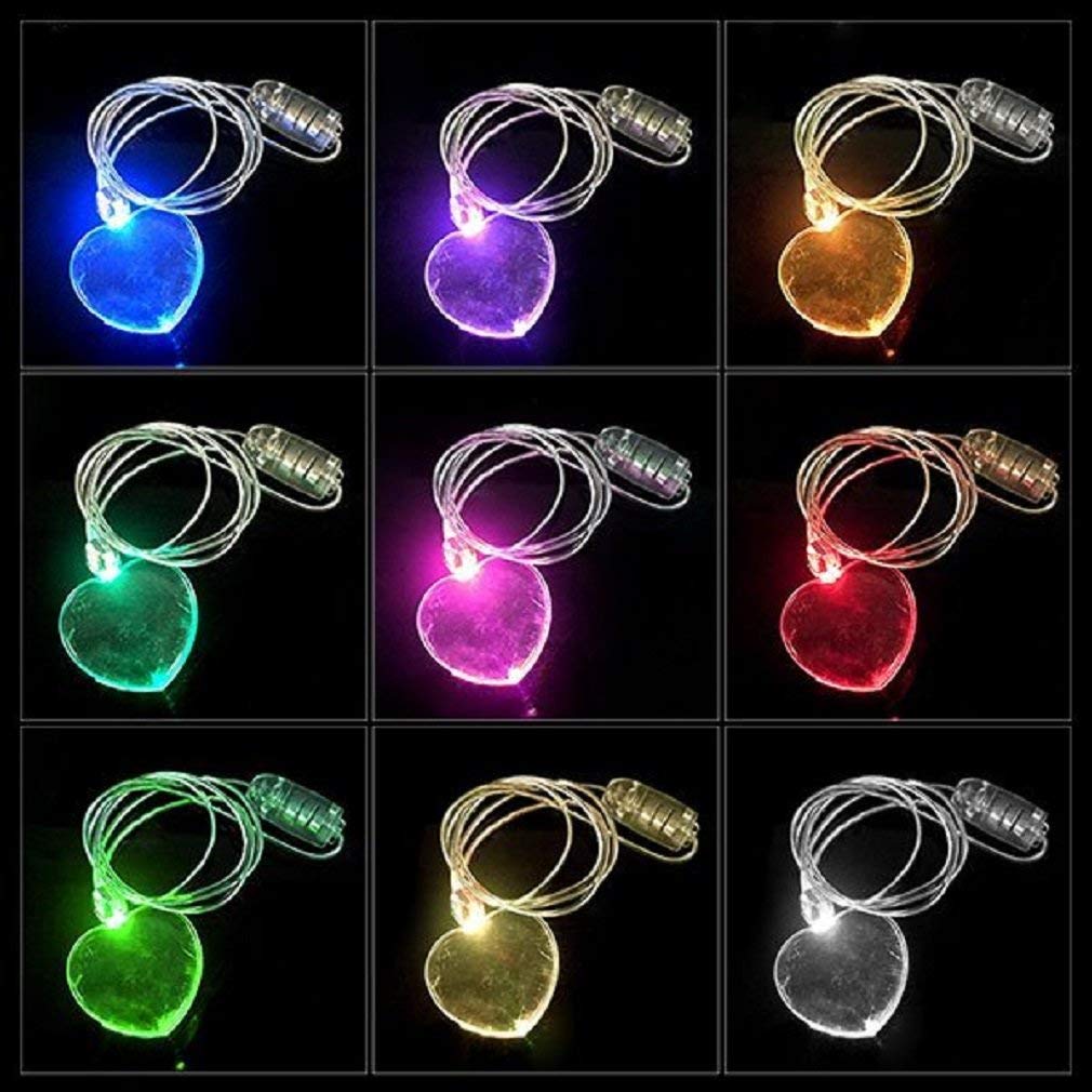 Light Up Valentine's Day Flashing Hearts Necklace - LED Party Accessory, Plastic, No Gemstone
