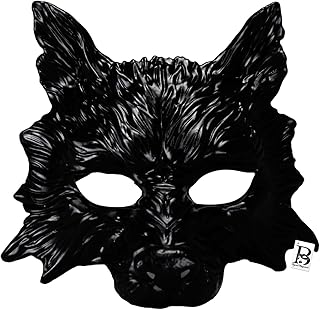 Wolf Mask Animal Masquerade Ball Wolves Mask Halloween Cosplay Costume Mask Party Masks Props (Black)