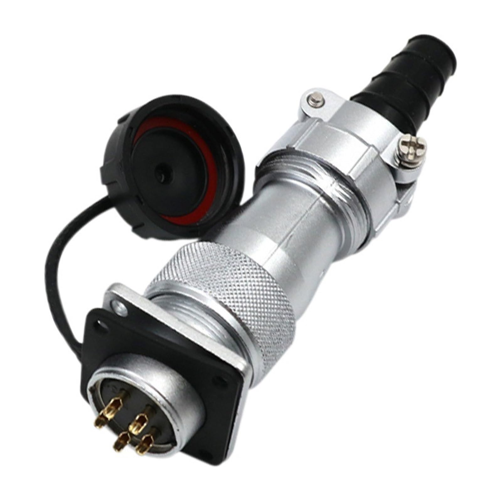 Connettore for aviazione impermeabile in metallo for cavo dritto a doppia piastra di pressione WF24 Presa flangiata quadrata a 2 fori(Squareseatsetof10cores)