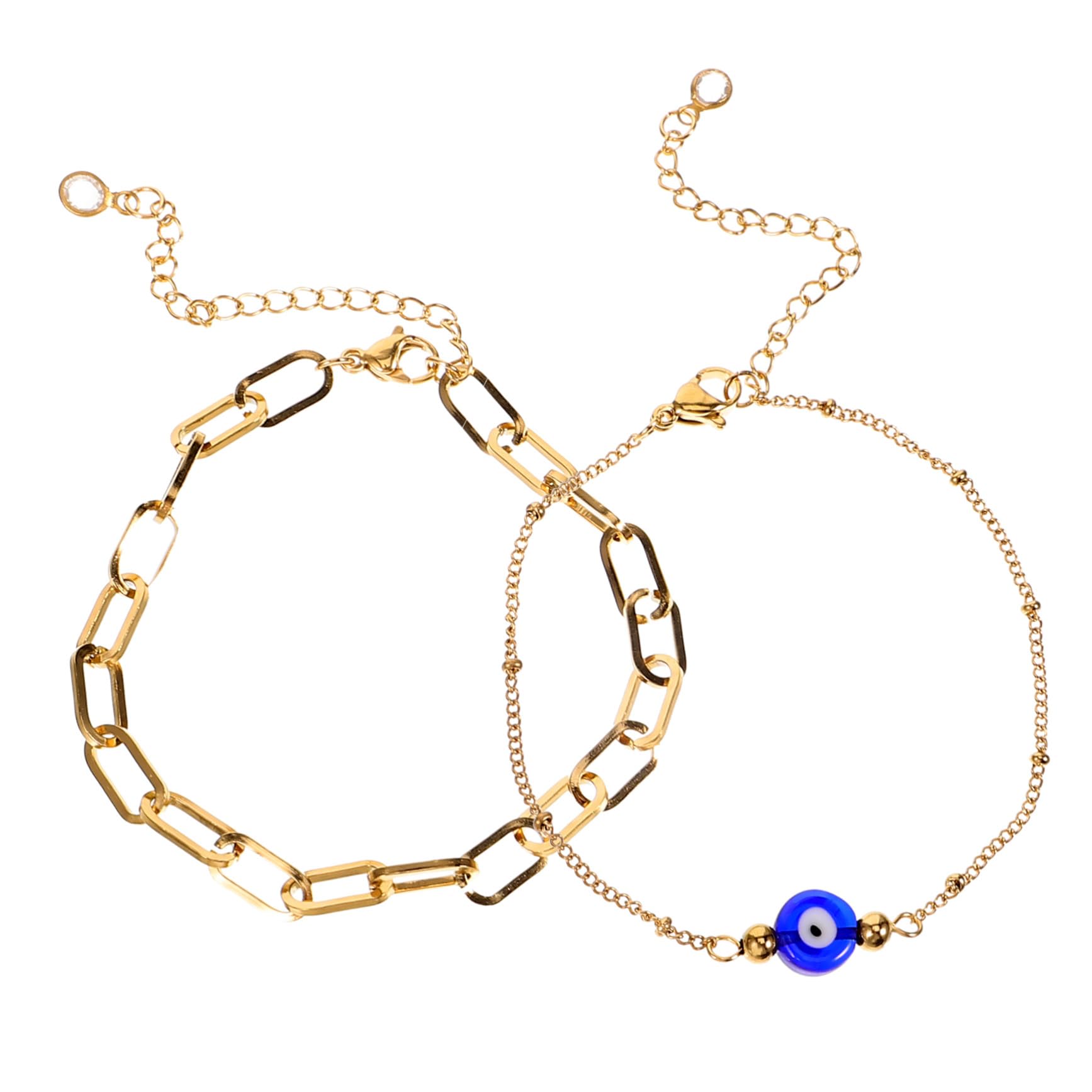 FOMIYES Bracelet Femme en Acier Inoxydable Doré Motif Œil Unique, Léger et Ajustable, Port Quotidien Confortable et Élégant