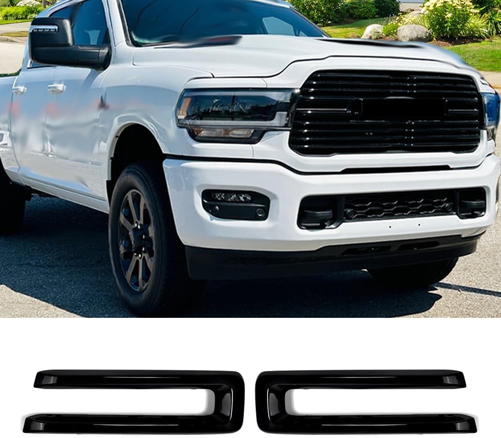MIC Front Grille Insert Cover Trim Kit Compatible with 2019-2024 Ram 2500 3500 4500 5500 (Matte Black)