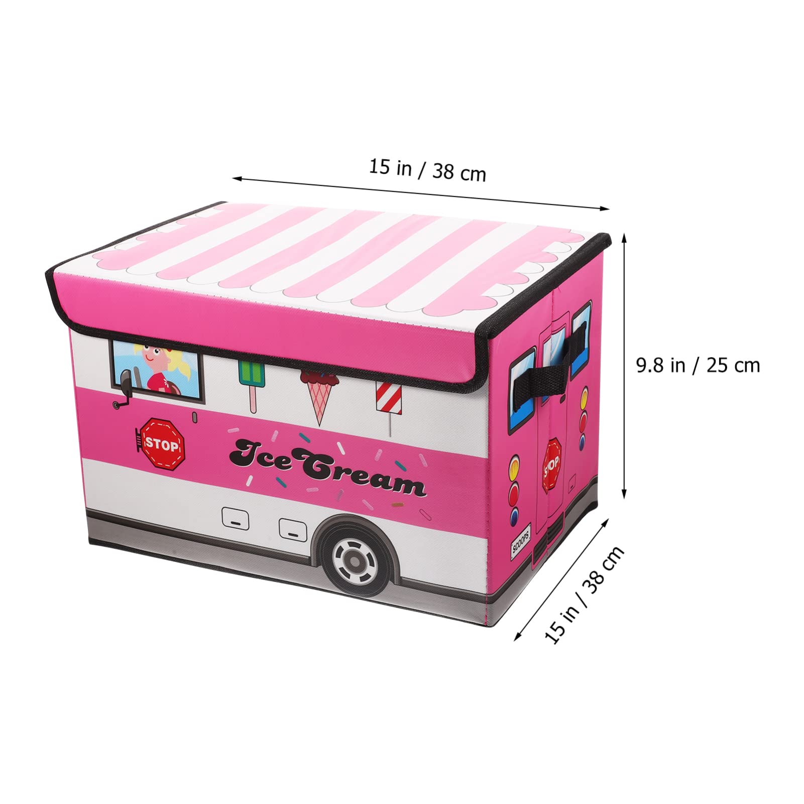 OUNONA Kids Bus Storage Box Collapsible Kids Boxes Books Chest Organizer Cube Bins Baskets Kids for Kids Boys Girls Nursery Playroom