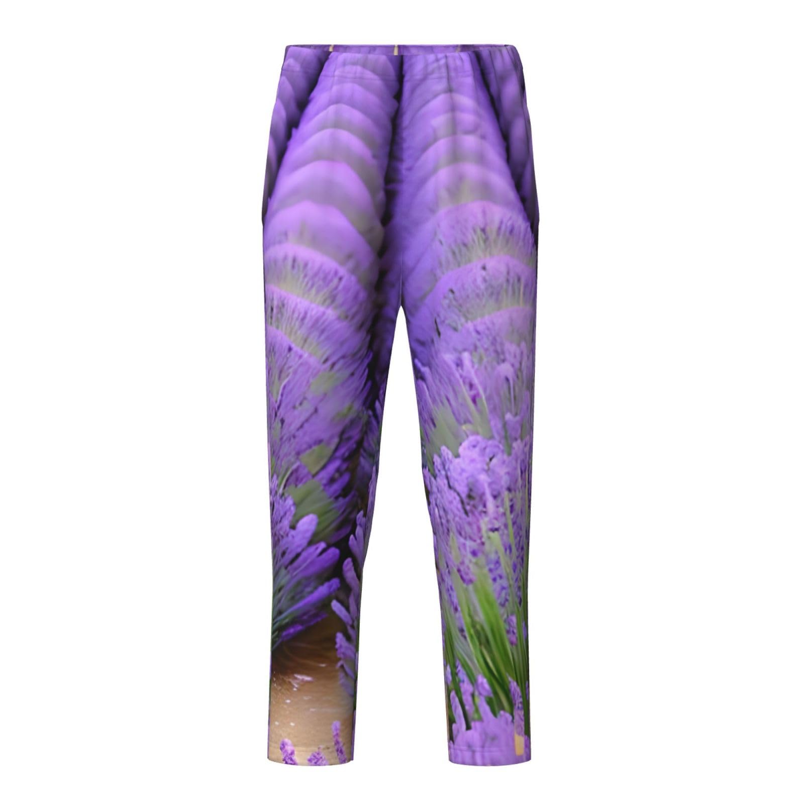 Pantalon de pyjama lavande extensible, le bas de nuit décontracté pour vos week-ends - 8