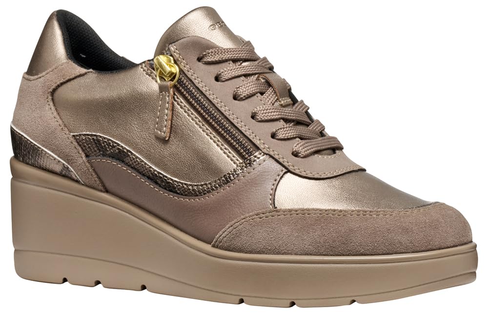 Geox Women's D Ilde Trainers, Beige, 7.5 UK