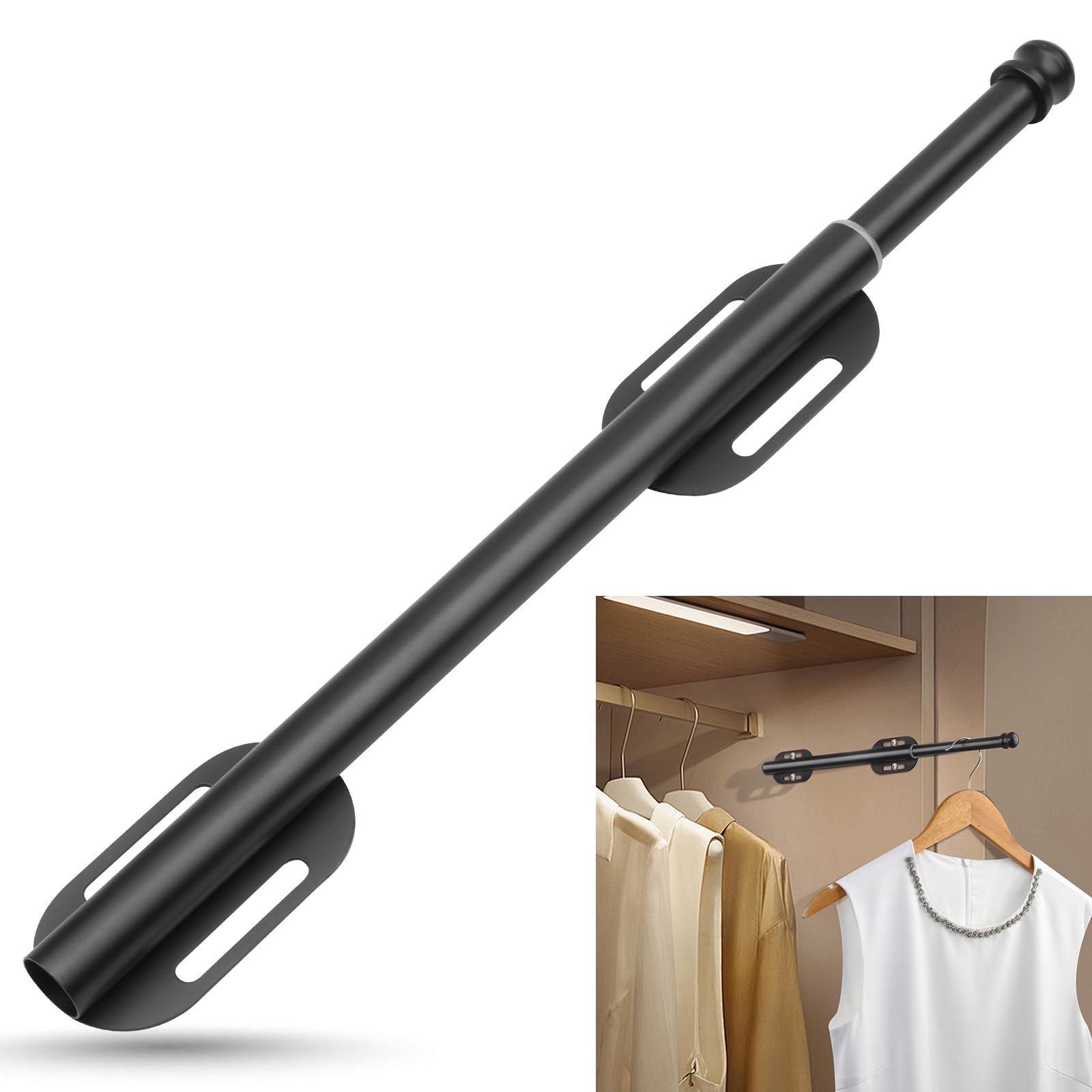 Creatyi 12.6" Stainless Steel Valet Rod Pull Out Valet Rods for Closet Heavy Duty Closet Valet Rods,Clothing Hanging Drying Closet Storage Organizer
