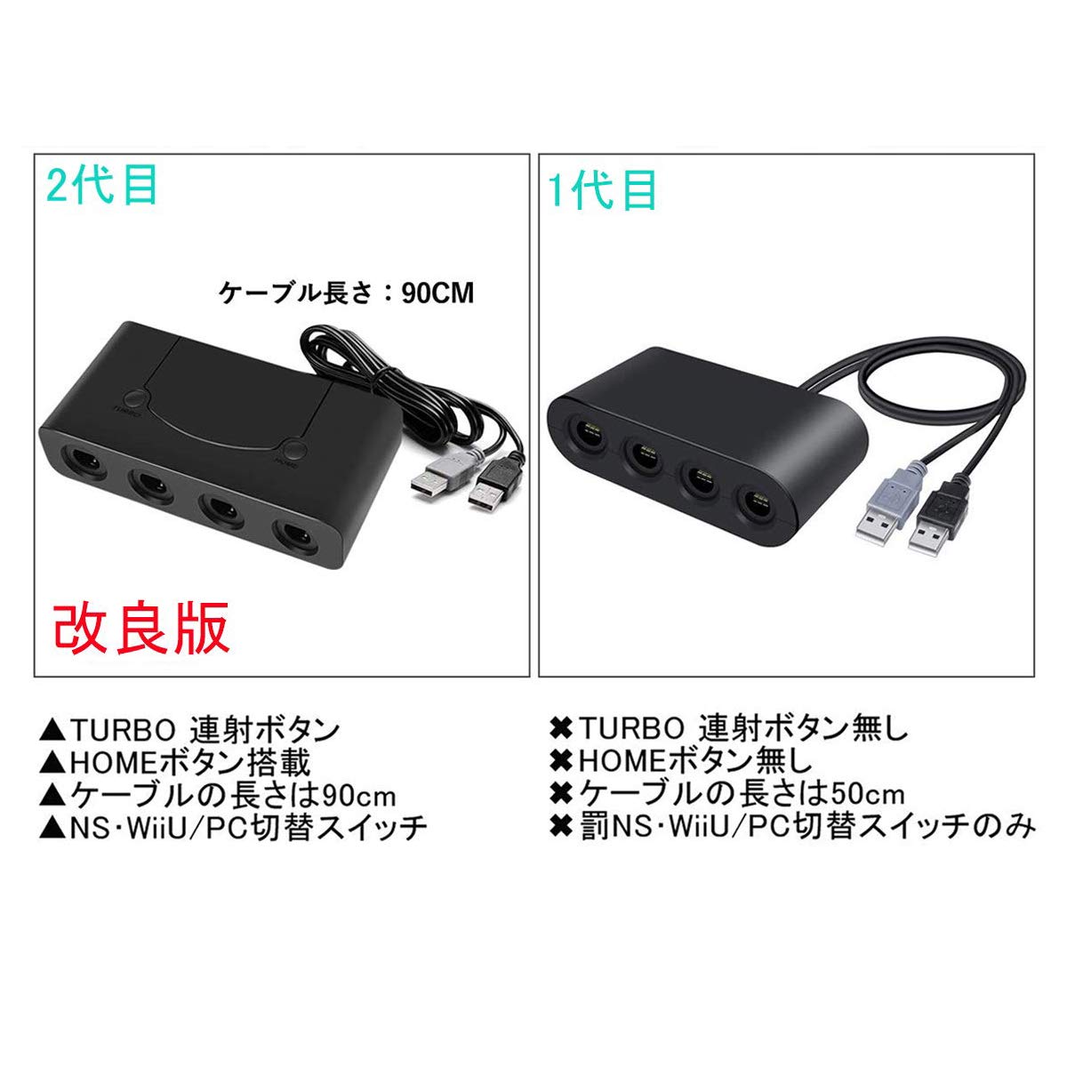Amazon.co.jp: Winhi ゲームキューブコントローラー用 接続タップ GC