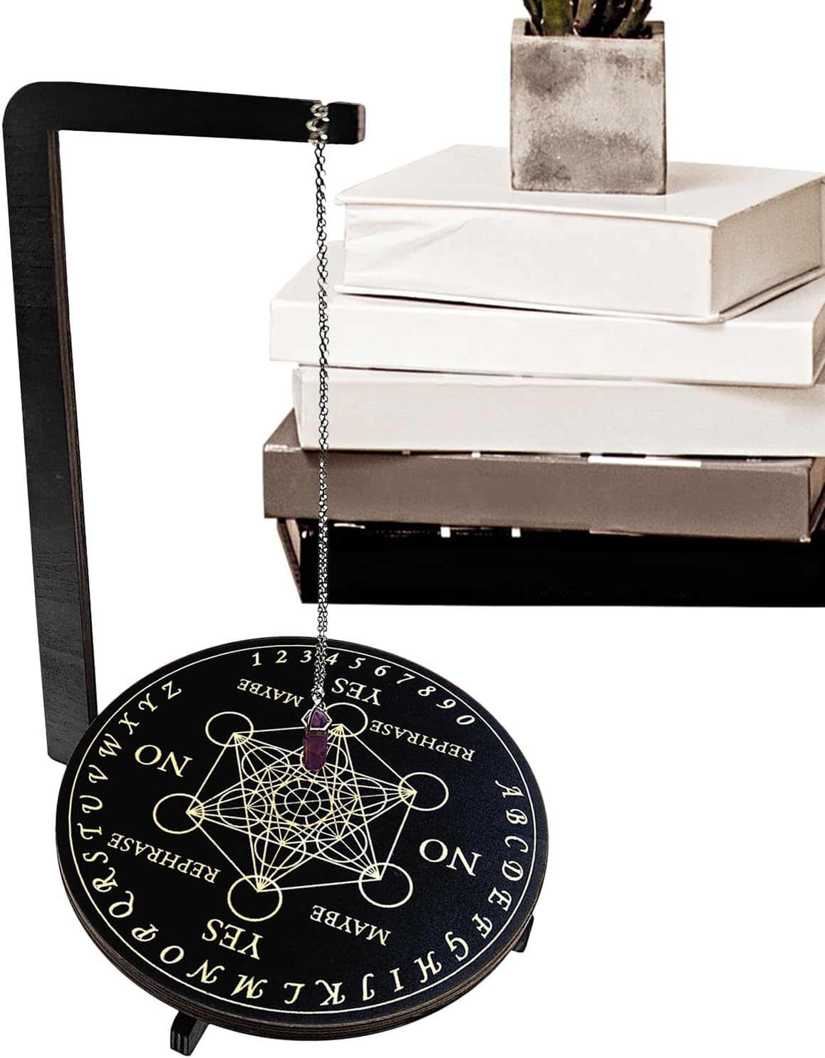 Creative Crystal Holder, Decorative Wooden Shelf Rack, Display Stand with Artistic Design, Rustic Jewelry Organizer Shelf, Witch Aesthetic Stand with Natural Finish, Crystal Display for Home Decor