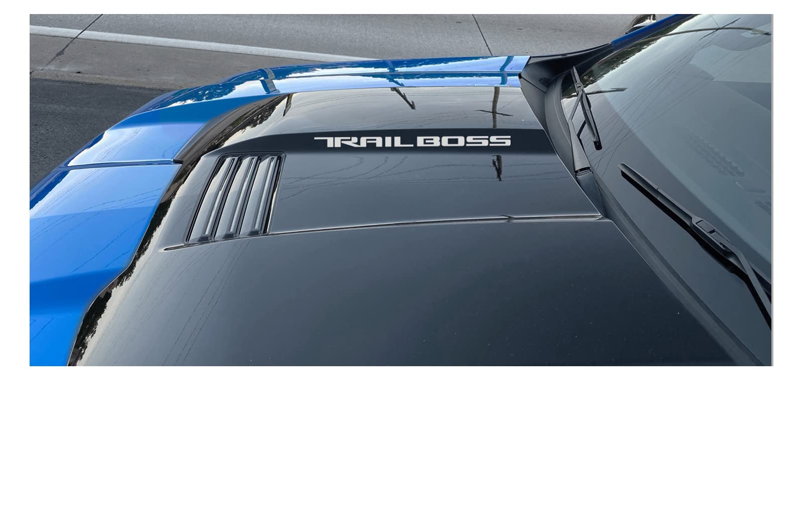 Chevy Silverado Silver Trail BOSS Hood Scoop Lettering Decals 2022-2026 Set of 2 GM Licensed