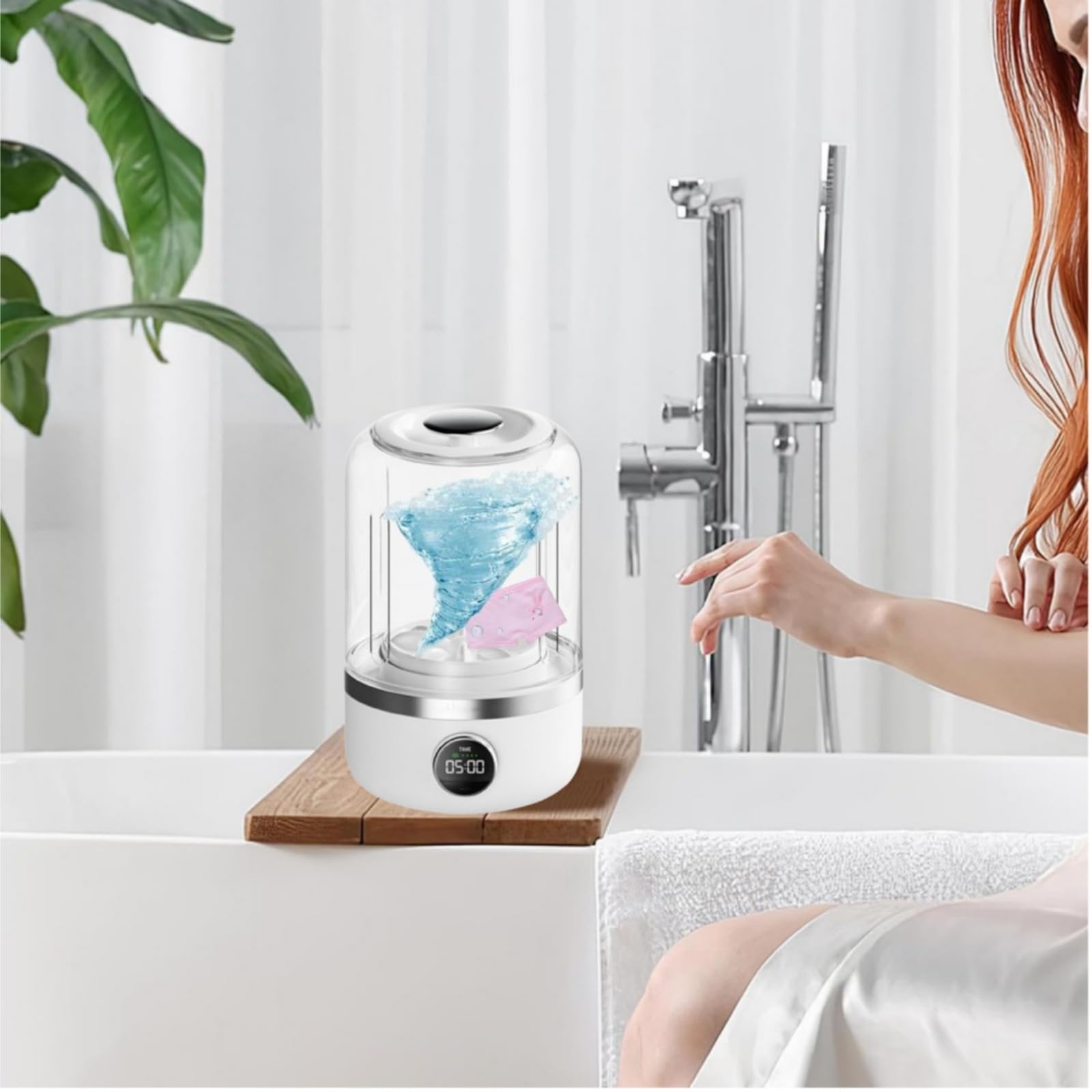 Petite machine à laver les sous-vêtements, portable, sans fil et silencieuse, idéale pour les voyages, les appartements, le camping et les dortoirs (rechargeable par USB)