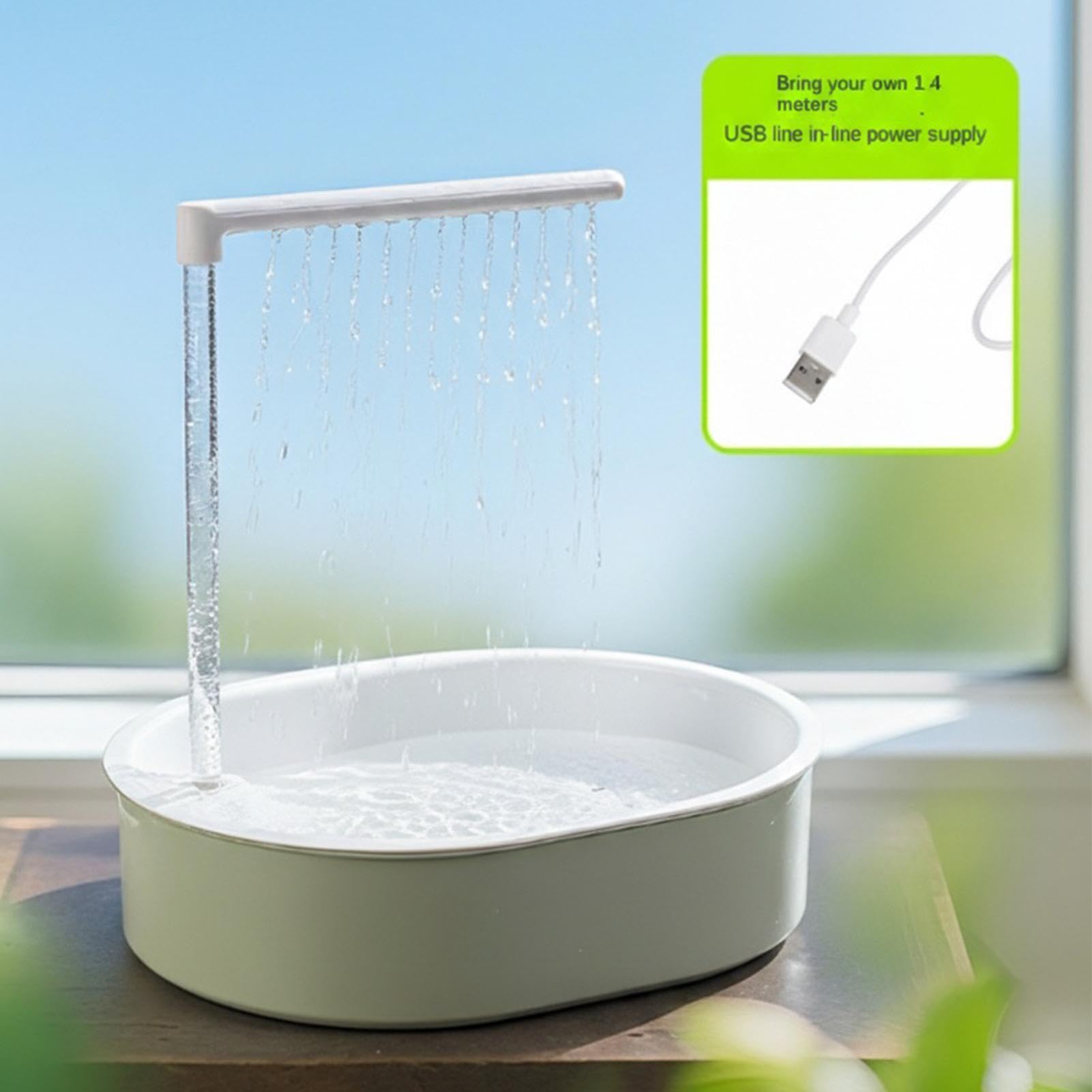 Automatische Vogeltränke Automatisches Becken mit fließendem Wasser | Mit Pumpe sowie fließendem Wasser als Badeplatz für Haustiervögel Für Kleine Und Mittlere Käfige Sowie Für Den Außenbereich,