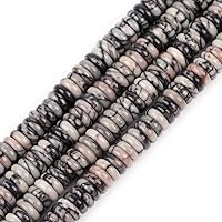 Vista 23 de JOE FOREMAN Piedra de ágata negra pulida natural de 0.079 x 0.236 in, disco Heishi Rondelle, cuentas espaciadoras para fabricación de joyas, hebra