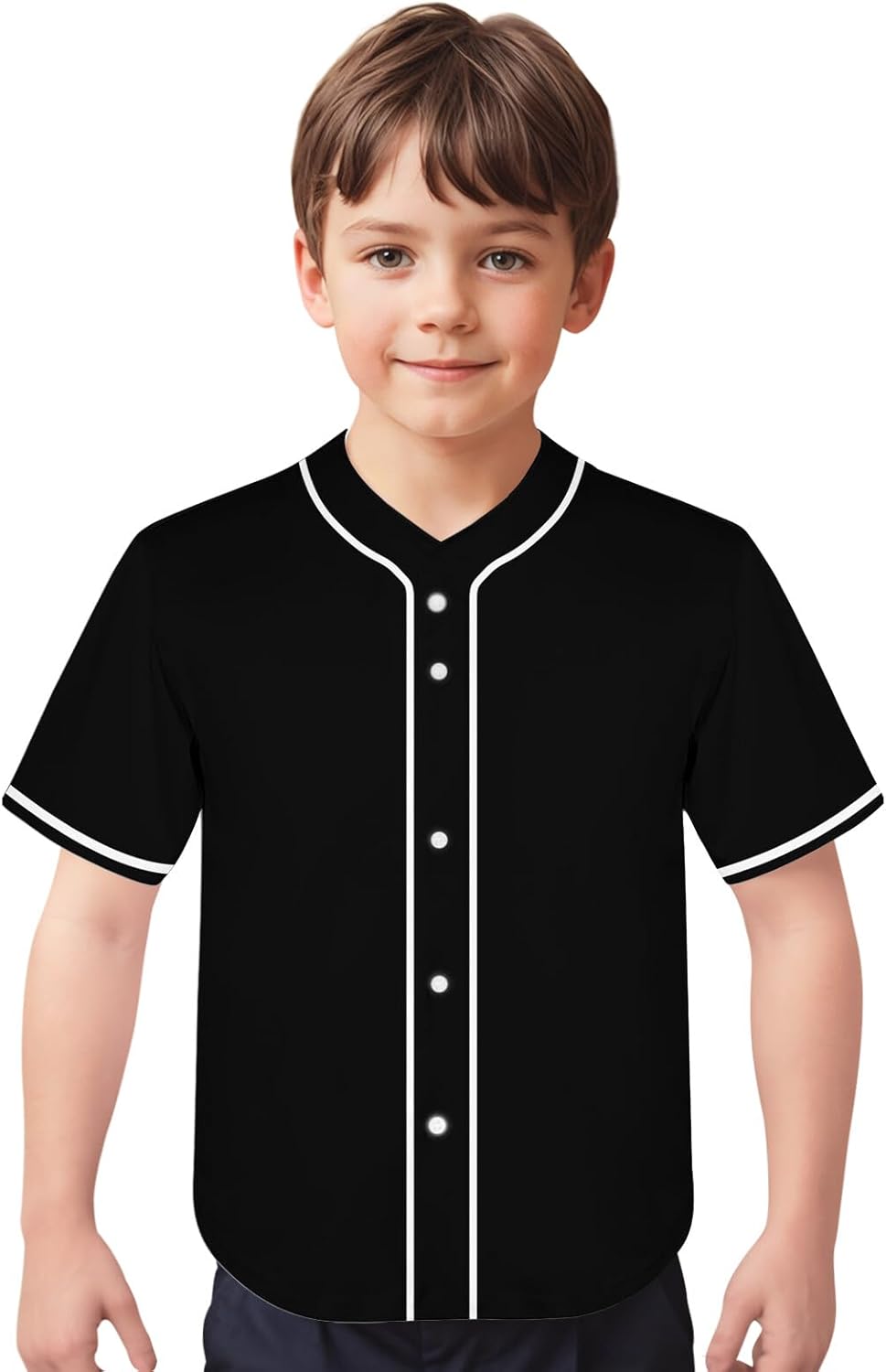 Kids Baseball Jersey Toddler Custom Softball Jersey for Boy Girl Plain Practice Shirt Youth Sports Button Down T-Shirts 3-20Y - Image 2