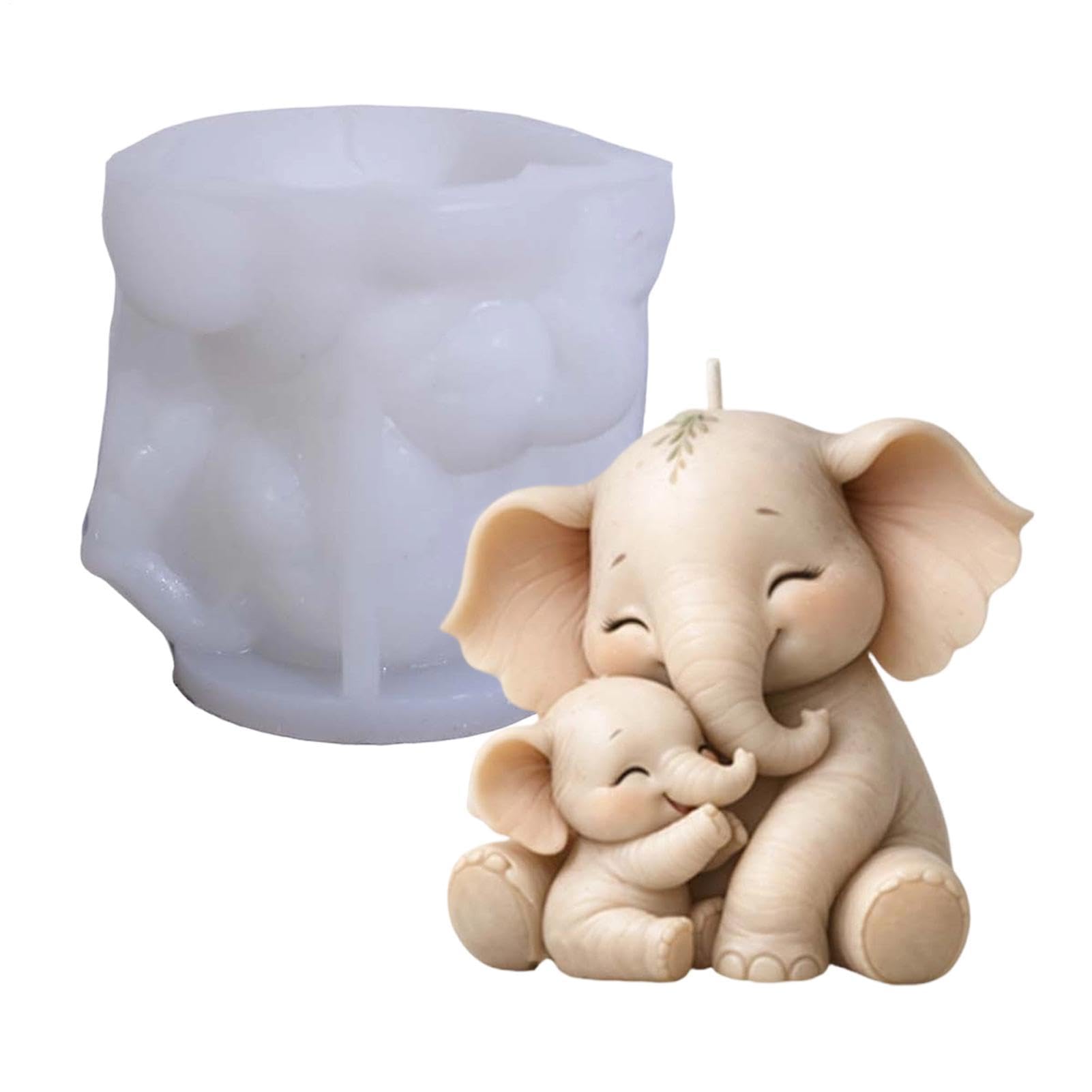 Moule en silicone éléphant 3D réutilisable pour pâtisserie et bougies DIY