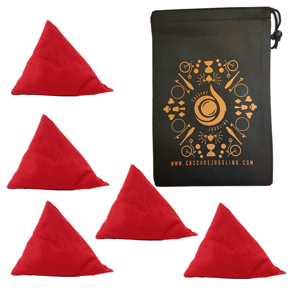 Cascade Juggling5 x Cascade Tri It Juggling Beanbags and Bag (Red) (123)