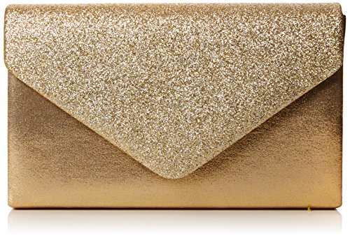 SwankySwans Femme Kelly Paillettes enveloppe Pochette de soirée fête Bal Sac d'embrayage - or - Doré Cover