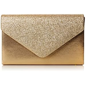 SwankySwans Dames Kelly Glitter Envelop Clutch Bag Party Prom Bag Clutch