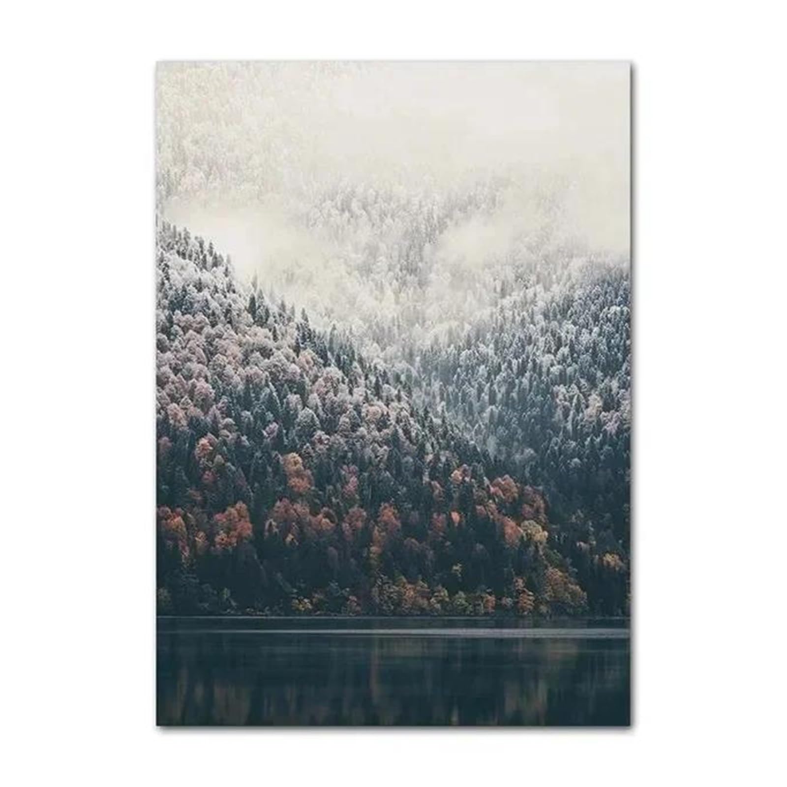 Tableau nature nordique et forêt : impression sur toile grand format 50x70 cm