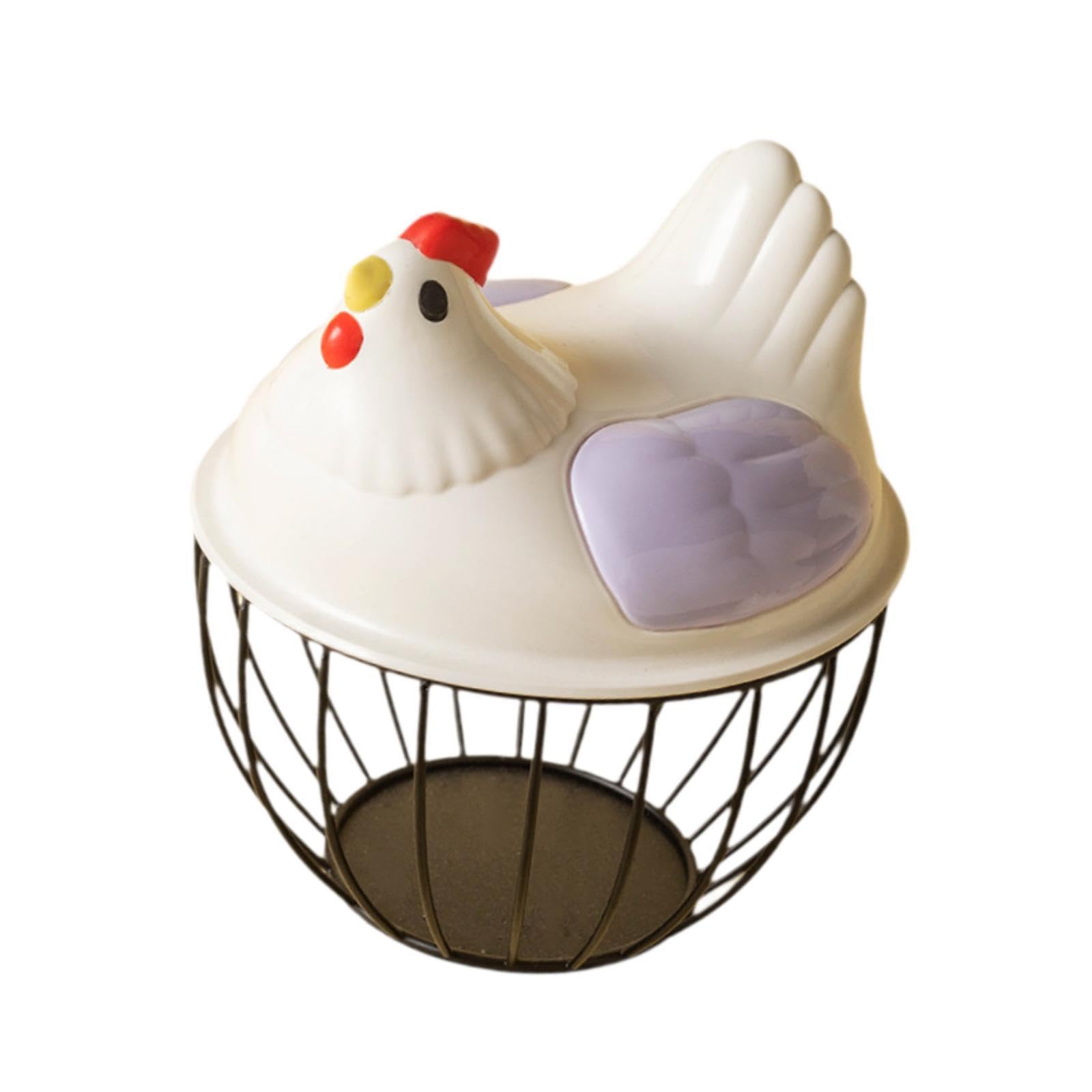 Yonmledo Violet Black Stripe Chicken Egg Holder Metal Wire Basket For Storing Chicken Eggs, Portable Holder For Fresh Eggs(Violet Black Stripe)