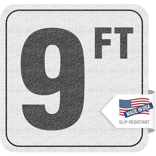 Aquatic Custom Tile, 9FT Pool Depth Markers, 6 X 6 Inches w/ 4