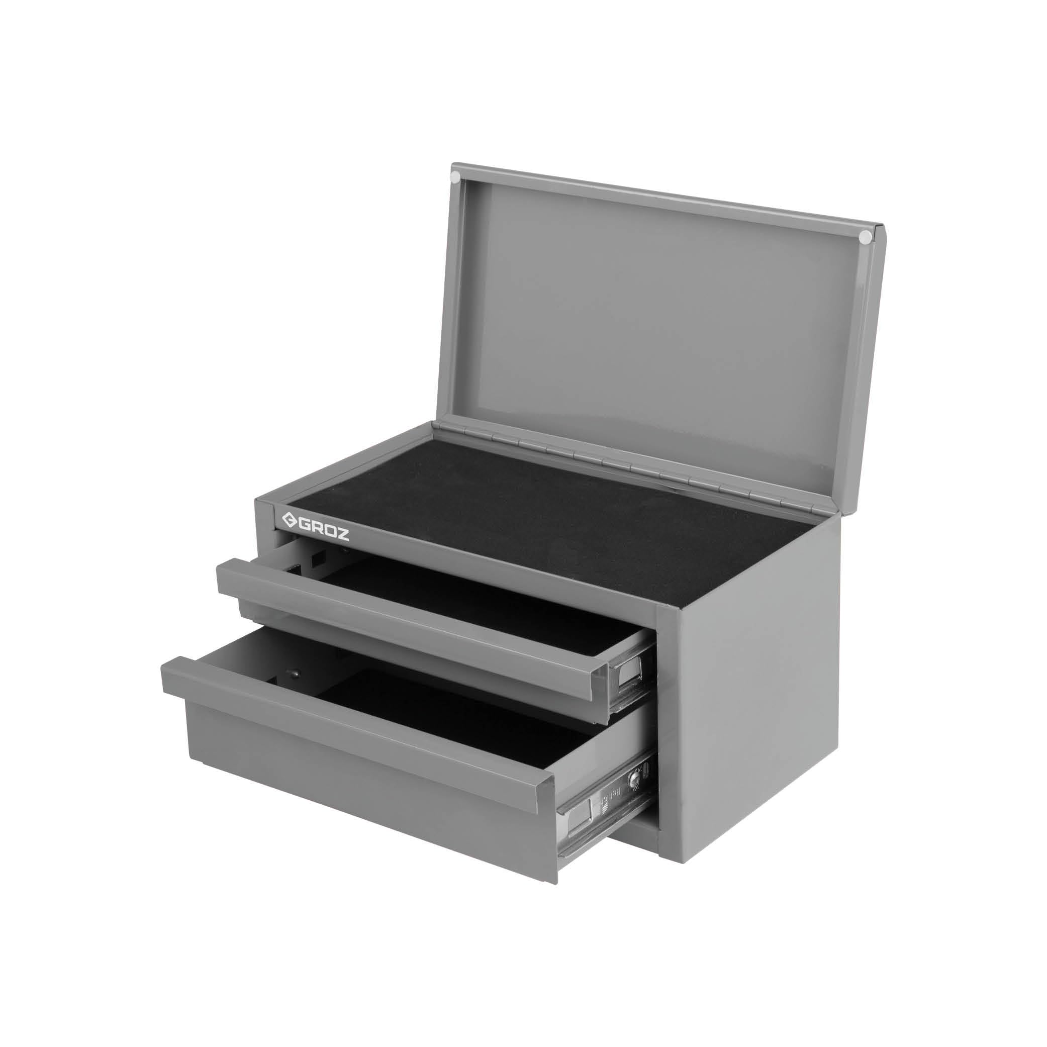 Groz Mini Multipurpose Storage Box with 2 Drawers & Top Lid | Christmas Gift, Desk Organizer, Small Tool Box, Jewellery & Accessories Storage (Cool Grey)-image-47