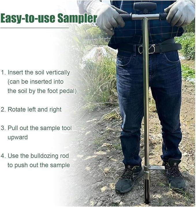 Kit de prueba de suelo para césped con sonda y extractor de núcleos para granjas y jardines 4