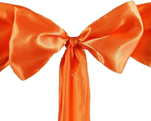 Miniatura 5 de Bandas de satén para silla, elegantes de alta calidad, 6 x 108 pulgadas, perfectas para bodas, fiestas y eventos, (paquete de 10 unidades, rosa bebé