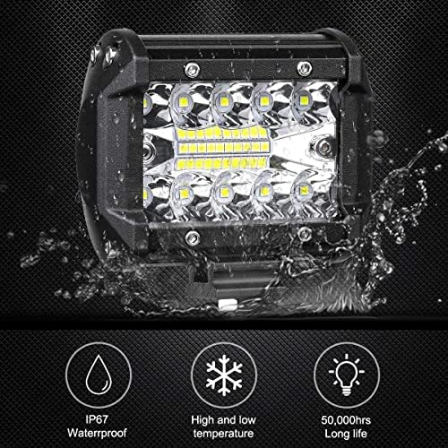 2 Pcs LED Pods Light Bar 4 Inch, 120W 12000LM Work Light Off Road Fog Light, Waterproof Spot Beam LED Cubes Lights for Truck Jeep ATV UTV SUV Boat