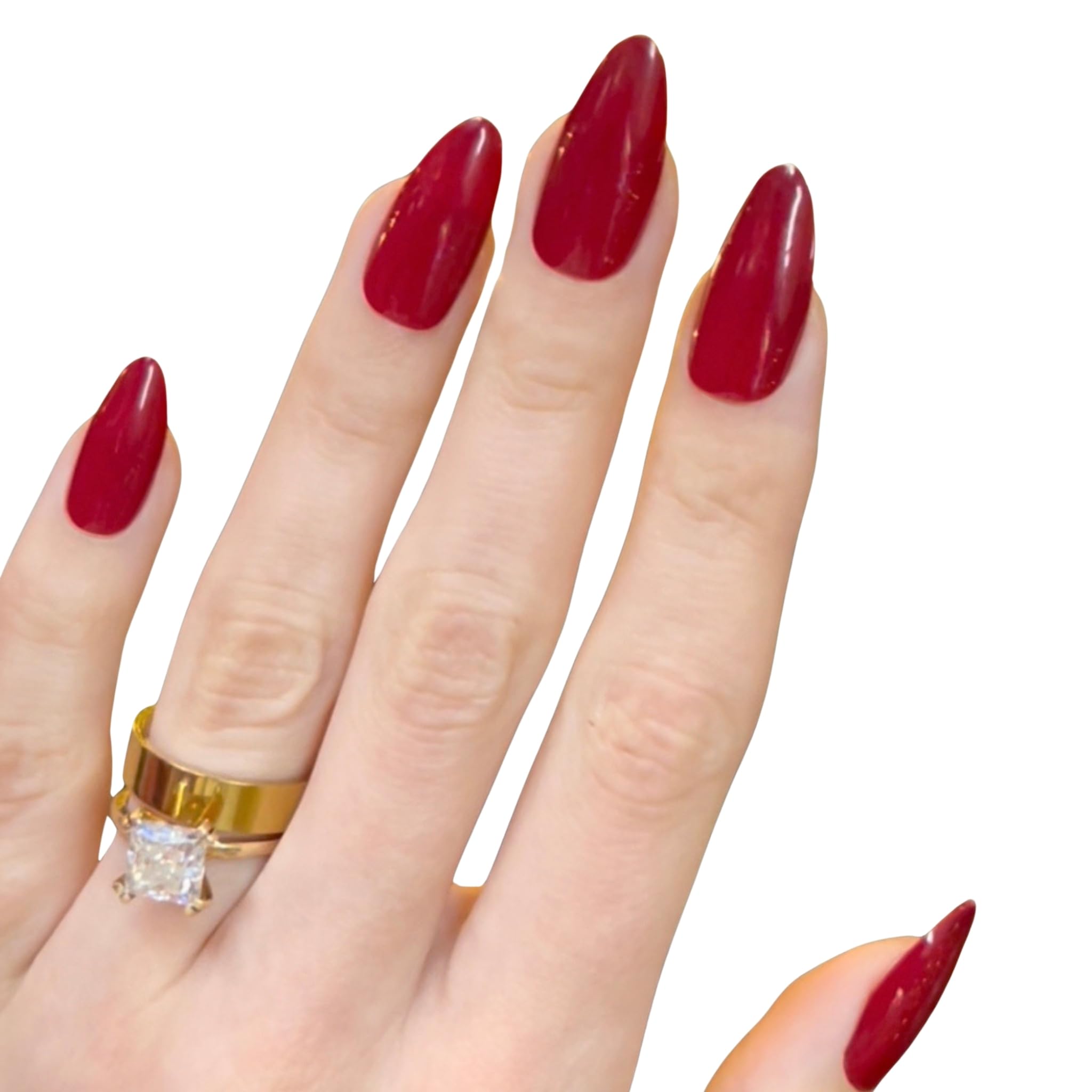 PaintLab Press-On Nails Manicure Kit, True Red, 24-Piece Set, Long-Lasting Fake Nails with Glue, File, Prep Pad & Cuticle Stick