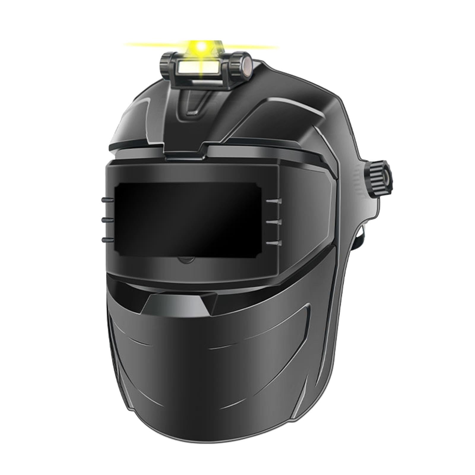 Schweißermaske mit Schutzhaube, Augenschutz, Schwarz, Klare Sicht, PC Material, für Und MIG Schweißen, Praktisches Zubehör, mit Scheinwerfer