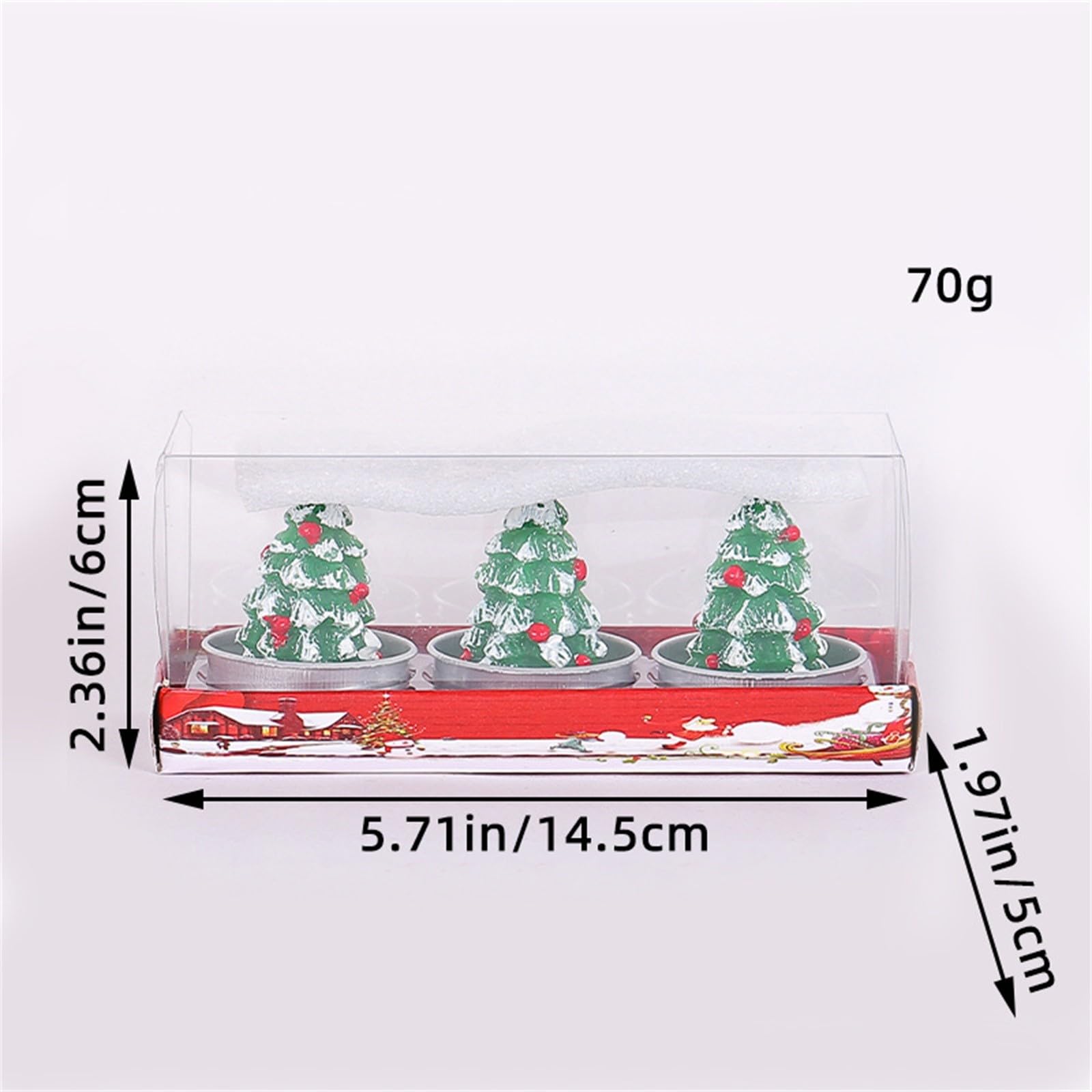 Mini Christmas Candles, Unscented Tea Light Candles with Candlesticks, Santa Claus, Snowman, Pine Cones, Christmas Tree, House Christmas Decor for Party Bedroom Table Decorations, 3pcs/Set (F)