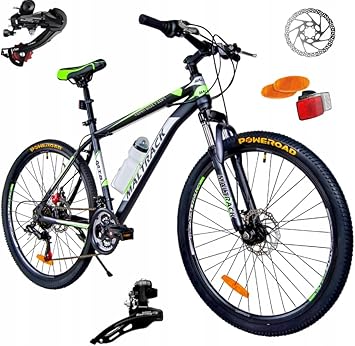BDW - Mountain Bike - Mountain Bike - MTB - 26 Inch Wheels - 18 Speed - Ergonomic Handlebar - Mechanical Disc Brakes - Suspension Fork - Aluminium Rims