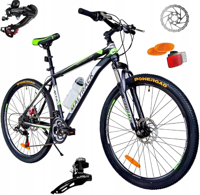 BDW - Mountain Bike - Mountain Bike - MTB - 26 Inch Wheels - 18 Speed - Ergonomic Handlebar - Mechanical Disc Brakes - Suspension Fork - Aluminium Rims
