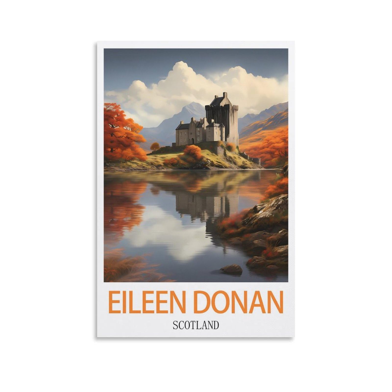 Vintage Metal Tin Sign Funny Retro,Eilean Donan Scotlands,Decoration for Home Wall Art Kitchen Bar Pub Room Farm Garage Vintage Retro Poster Plaque 15x30cm