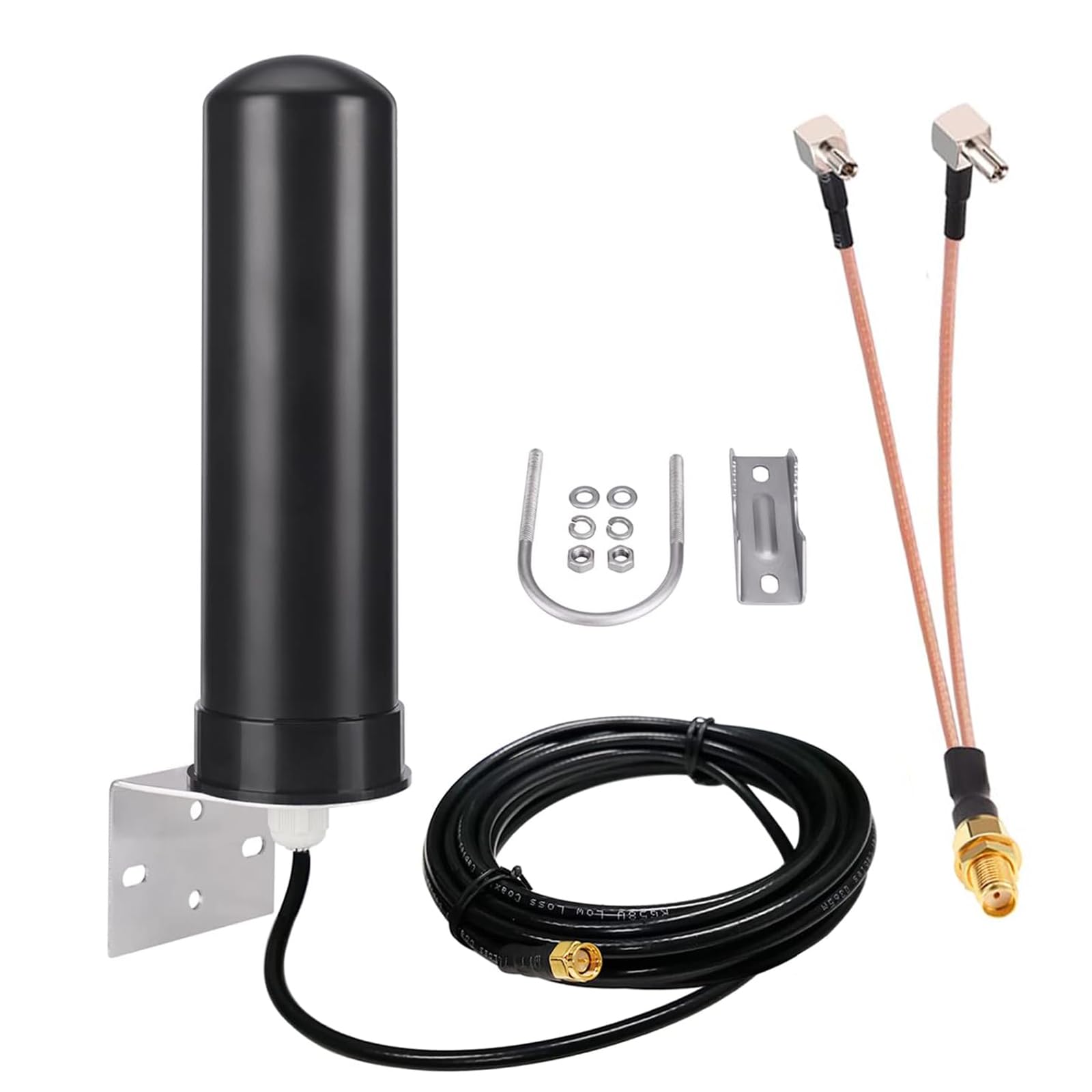 MOOKEERF 3G/4G LTE Outdoor Antenna - 6dBi Wall Mount Antenna 698-2700 MHz with SMA Male/Dual TS9 Omni-Directional Outdoor External WiFi Antenna for T-Mobile Netgear Router Modem MiFi Mobile Hotspot