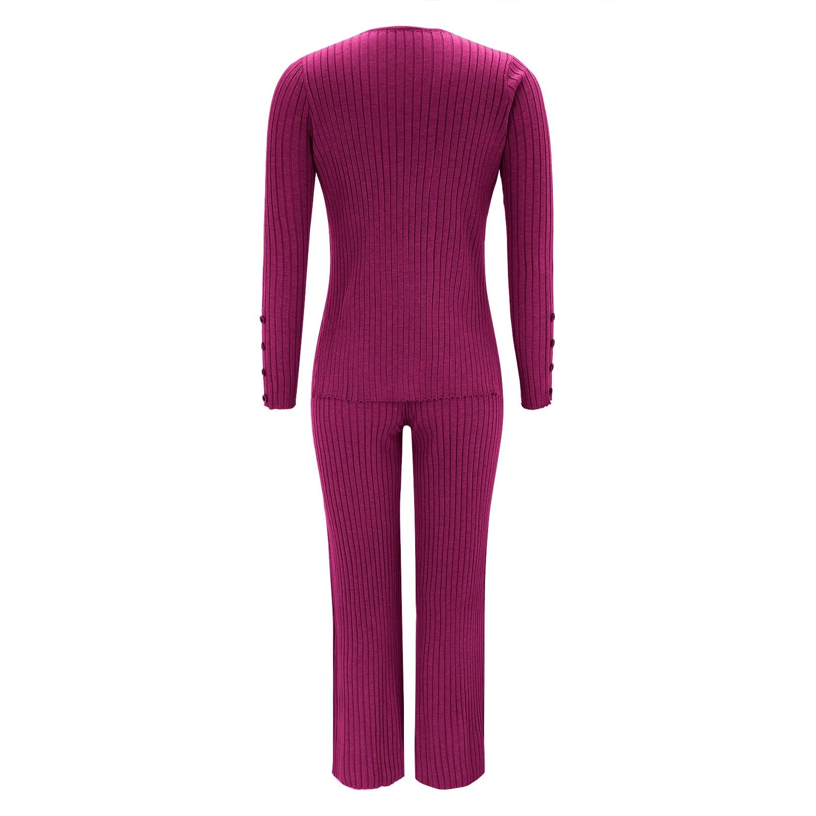 Conjunto de mujer de punto Tailleur mujer elegante oferta mono de moda mujer lindo mono elegante mujer curvy mono casa mujer completo mujer invierno conjunto suéter y pantalones rectos