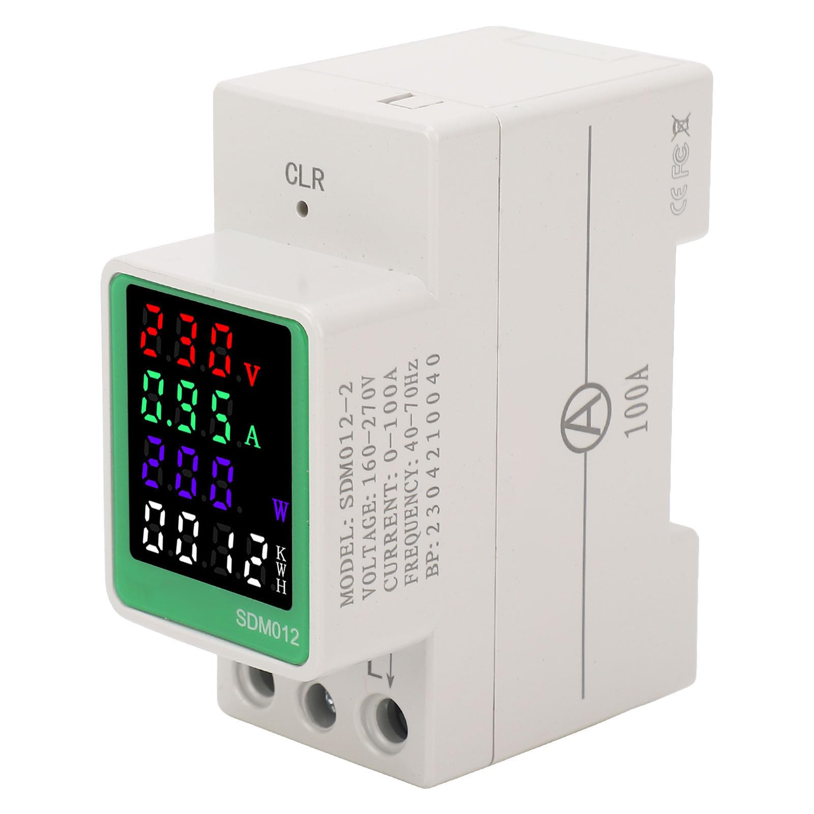Electricity Monitor LED Digital Display Frequency Power Factor Single Phase Electricity Meter for Office Building (Regular Version)