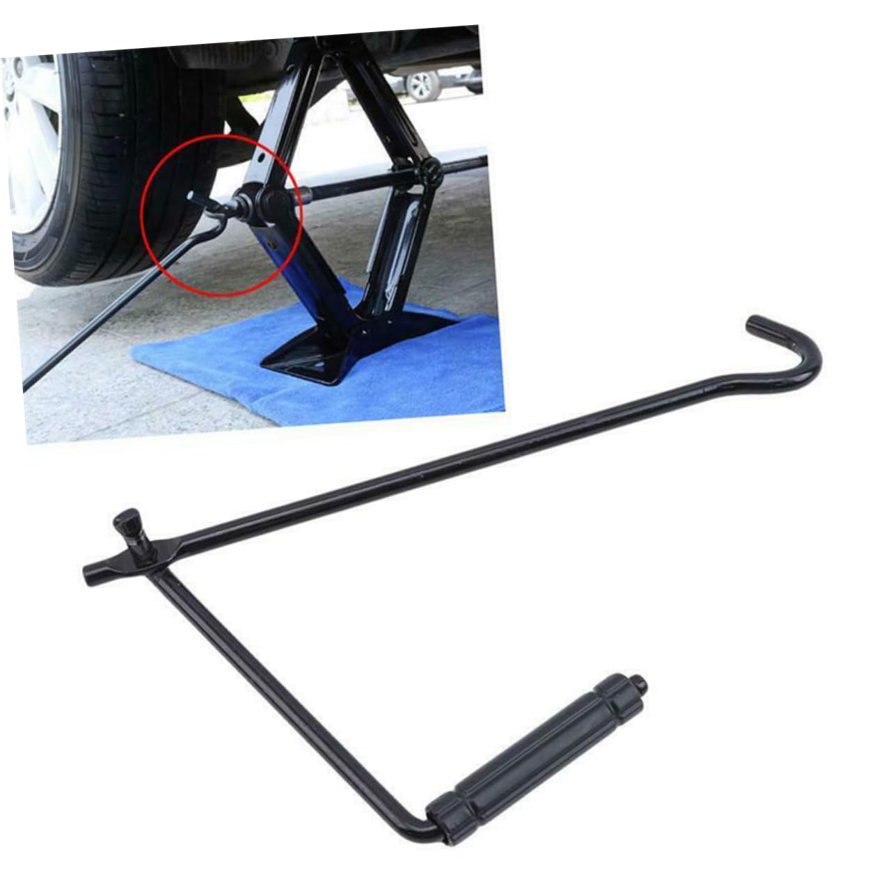 SUPVOX Maniglie per Cric a Forbice Pieghevoli in Metallo 2 Pezzi, Accessorio Facile per Cambiare Pneumatici Auto, Compatibile Cric per Auto in Natura