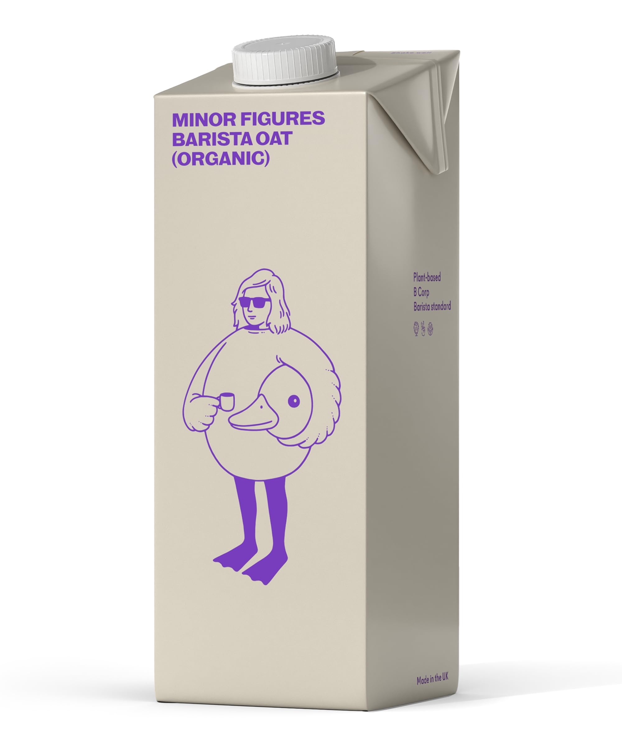 Minor Figures Barista Oat Organic Drink, 1L, Made in The UK, Certified Organic Oats, Plant-based, Vegan, Non-GMO, No Added Sugar, Shelf Stable.