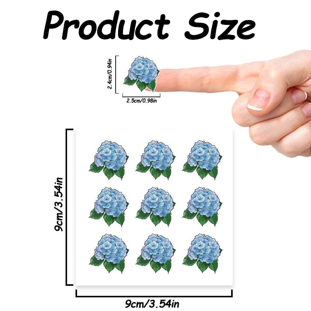 Stickers Pour Cadeau Décoration Lot De 180 Autocollants Hortensias 90x90 Mm - Papier Décoratif Imperméable Pour Scrapbooking Et Bricolage Stickers Fleurs Scrapbooking