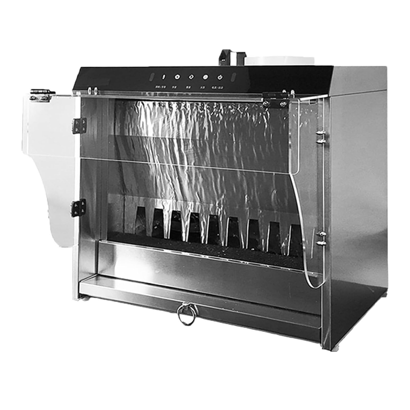 Pfps Water Curtain Airbrush Spray Booth, Airbrush Spray Booth with Waterfall Exhaust Syste, Touch Control, 3 Color LED Lights, for Painting Model
