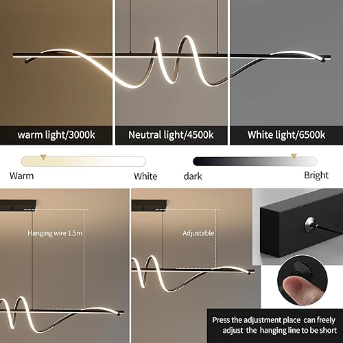 Miniatura 2 de Candelabro moderno, lámpara colgante LED regulable, lámpara de anillo para sala de estar, comedor, cocina, dormitorio