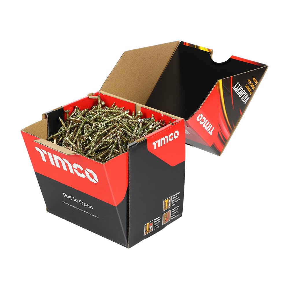 Timco Velocity Premium Multi-Use Countersunk Gold Woodscrews,All Sizes, 1000Pcs