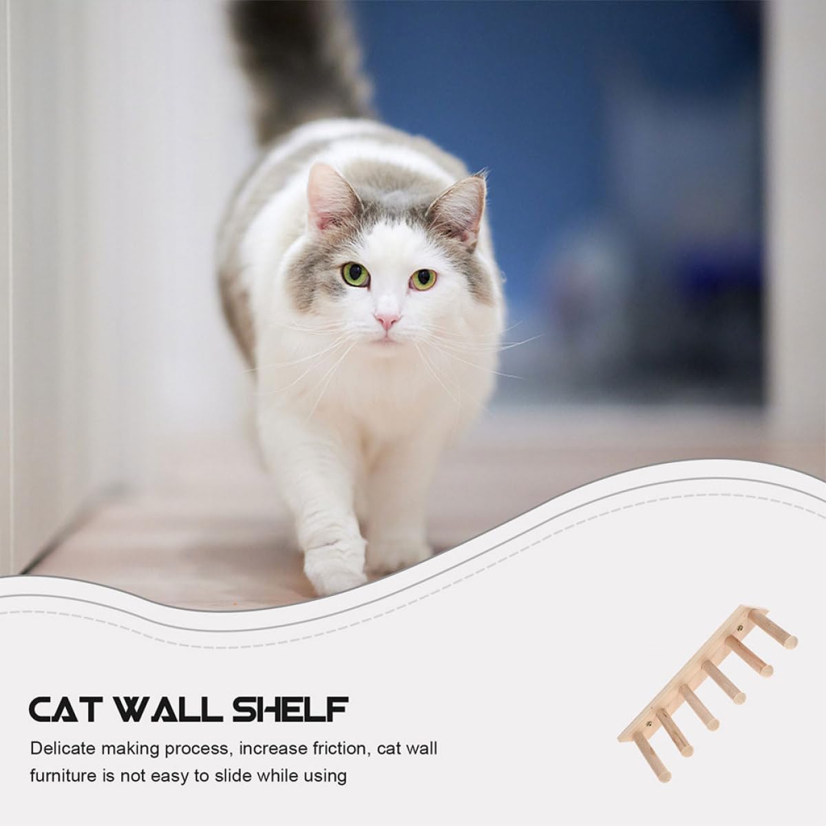 Mensola da Parete per Gatti a Livelli, 2 Pezzi, Beige