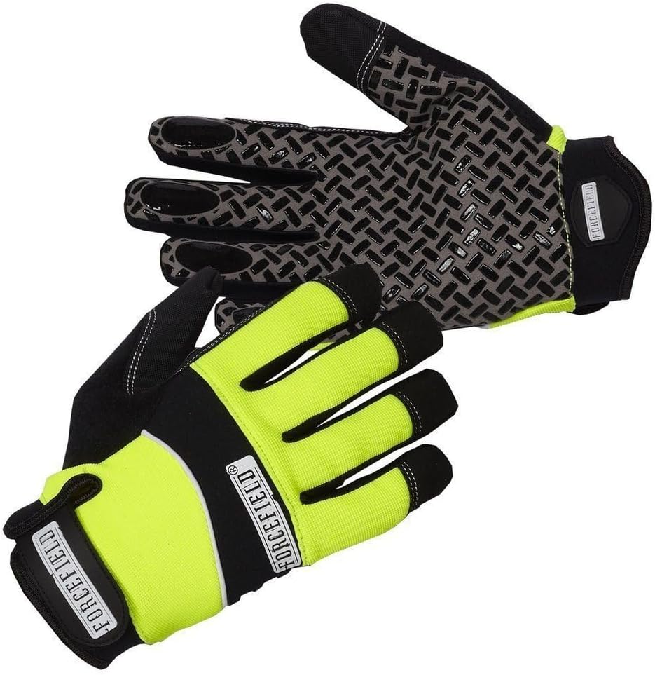 Forcefield Sticky Glove Mechanic's Glove: Silicone Tread Grip Spandex Liner Excellent Mobility Flexibility Protection